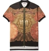 GIVENCHY Columbian-Fit Printed Cotton-Piqué Zip-Up Polo Shirt