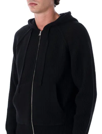 Dunst Hooded Knit Jacket In Black