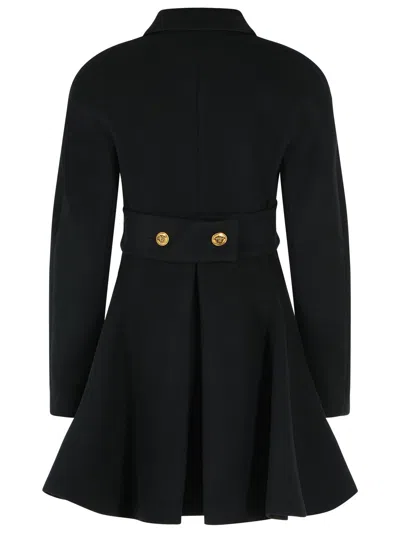 Versace Wool Fitted Jacket In Black