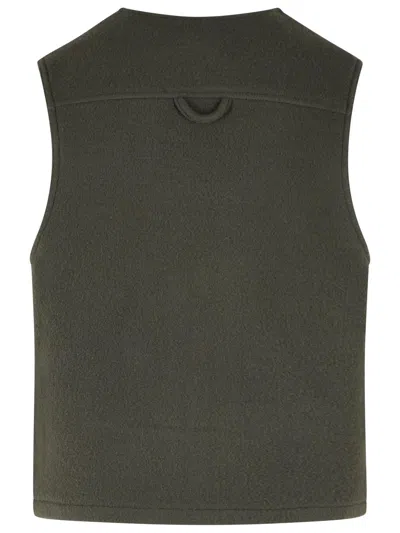 Rier Zip-up Wool Vest In Green