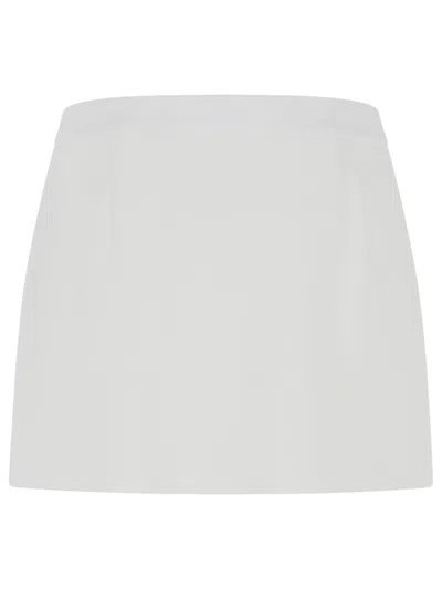 Courrèges Courreges White Wool Blend Miniskirt In White
