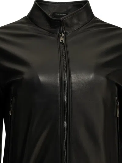 Semper Leather Jacket In Black