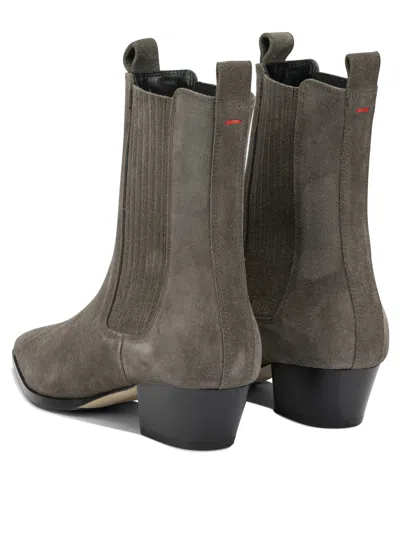 Aeyde "agata" Pull On Ankle Boots In Gray