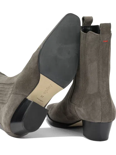 Aeyde "agata" Pull On Ankle Boots In Gray