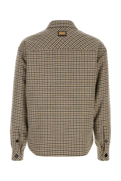 Dolce & Gabbana Brown Wool Oves Aries Full-length Jacket In Gray