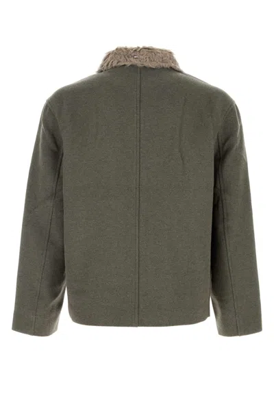 Our Legacy Wool Blend Single Breasted Coat In Green