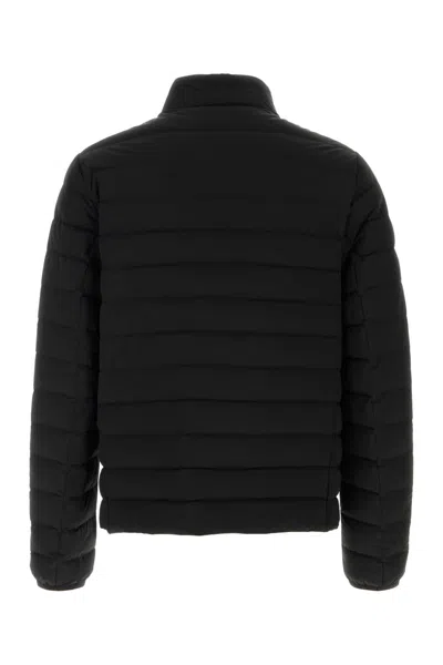 Moose Knuckles Black Stretch Nylon Down Jacket In Blue