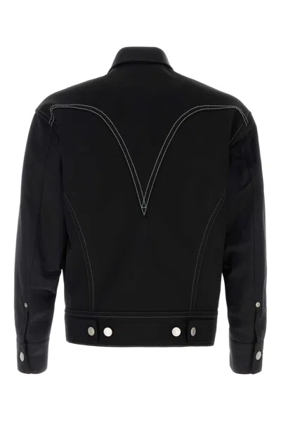 Junya Watanabe Black Drill Jacket With Wool Lining In Black