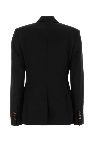 Versace Black Wool Blazer In Black