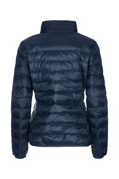 Ea7 Quilted Logo-print Jacket In Blue