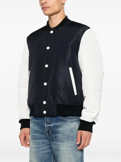 Givenchy -style Bomber Jacket With Elastic Knit Collar In Multi