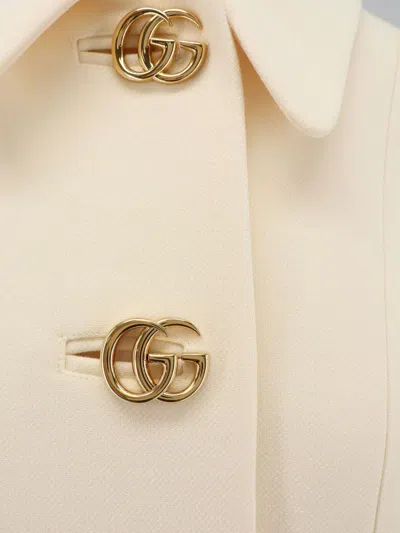 Gucci Wool Coat In Transparent