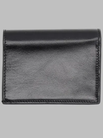 Versace Compact Leather Wallet In Black