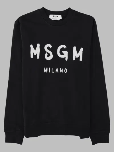 Msgm Logo-print Cotton T-shirt In Black