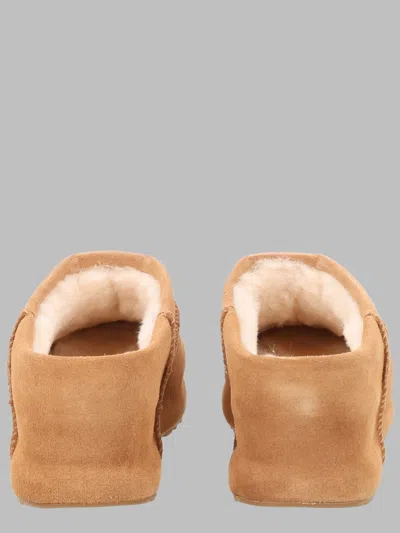 Ugg Brown Closed-toe Shearling Sandals In Orange