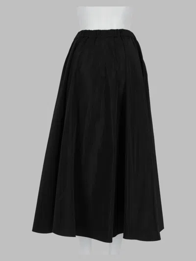 Aspesi Elasticated Flared Maxi Skirt In Black