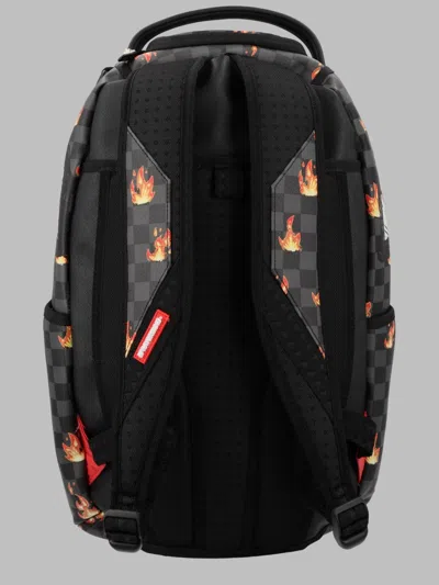 Sprayground Scribble Fire Check Mini Backpack For Kids In Black