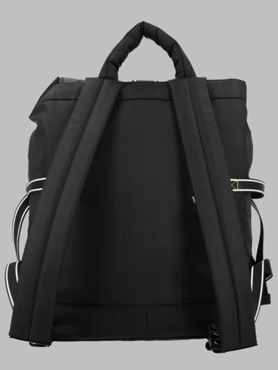 Ganni Black Canvas Backpack In Black