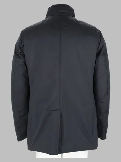 Moorer Gorner-kn Quilted Down Jacket With High Collar And Buttoned Flap In Blue