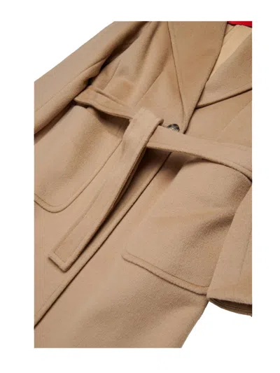 Max & Co . Girls' Wool Belted Coat In Brown