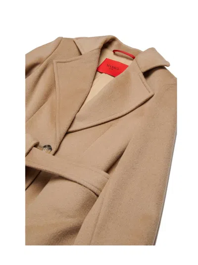 Max & Co . Girls' Wool Belted Coat In Brown