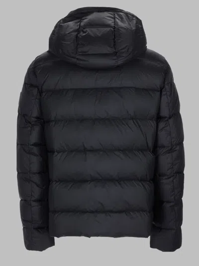 Fay Horizontal Quilted Hooded Polyamide Down Jacket In Black