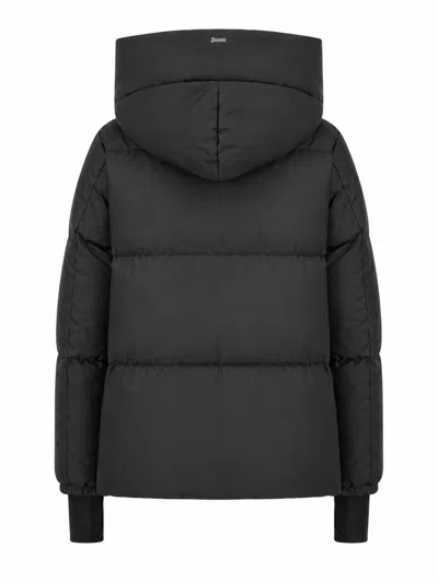 Herno Windproof Down Jacket Two Layer Design In Black