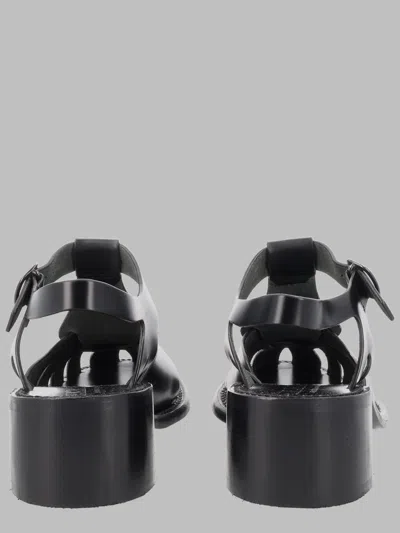 Hereu Pesca Cut-out Leather Sandals In Black