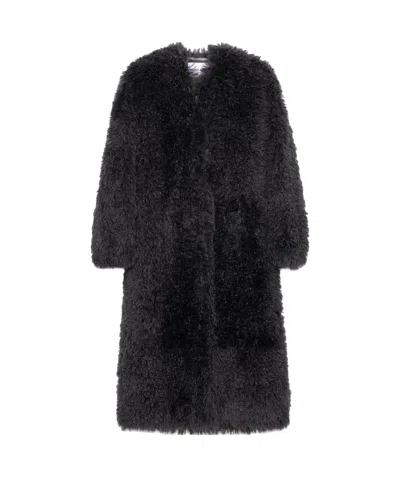 Stand Studio Carolina Faux-fur Coat In Black