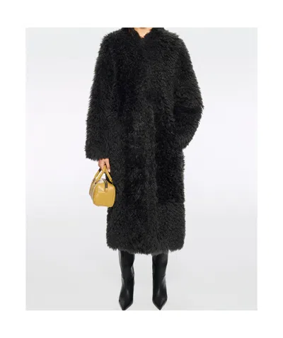 Stand Studio Carolina Faux-fur Coat In Black