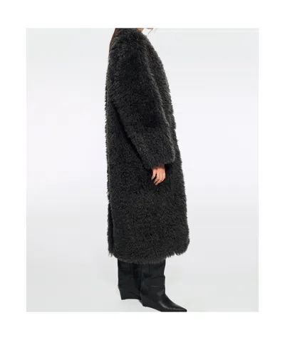 Stand Studio Carolina Faux-fur Coat In Black