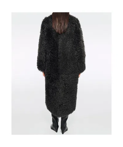 Stand Studio Carolina Faux-fur Coat In Black