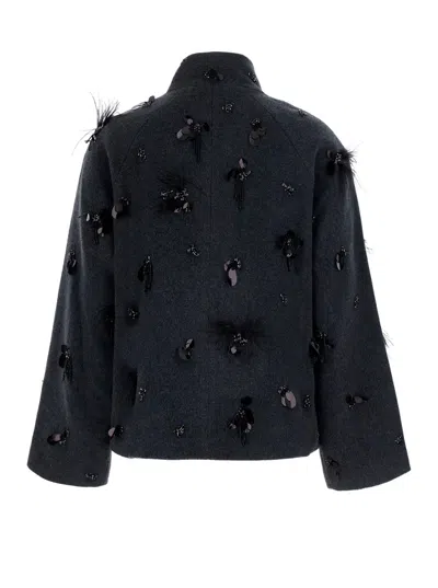 Simkhai Tech Fabric Button-front Jacket With Patch Pockets In Blue