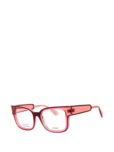 Max & Co Rectangle-frame Glasses In Red