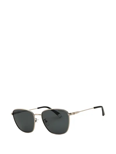 Polaroid Rectangle-frame Metal Sunglasses In Gray