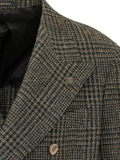 Gabriele Pasini Double-breasted Check-pattern Jacket In Gray