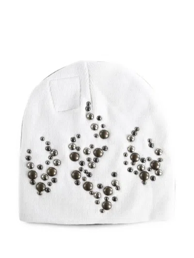 Hellstar Stud-embellished Beanie Hat In White