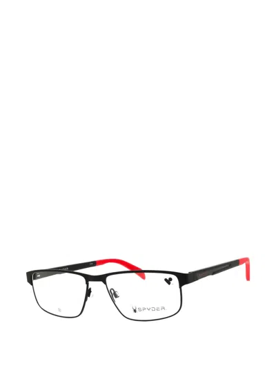 Spyder Rectangular Metal Eyeglasses For Men In Black