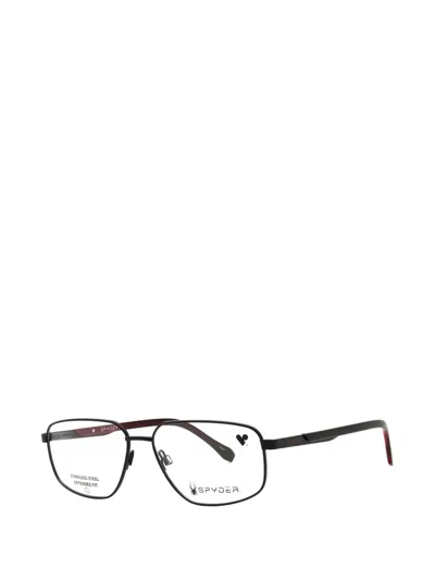 Spyder Rectangular Eyeglasses With Premium Metal Craftsmanship In Black
