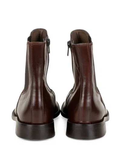 Status Elasticated-side Zip-fastening Boots In Brown