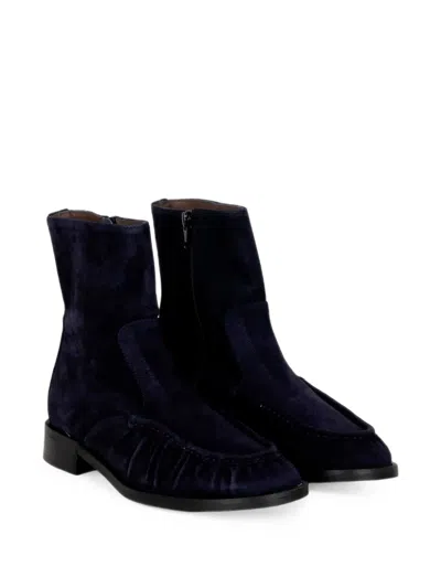 Status Ruched Ankle Boots In Blue