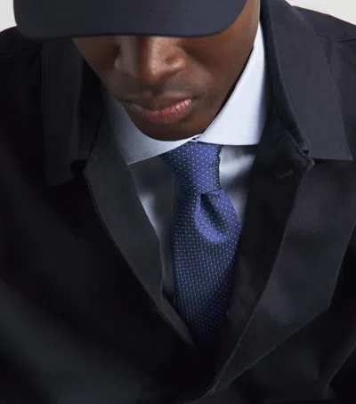 Corneliani Silk Jacquard Tie In Navy