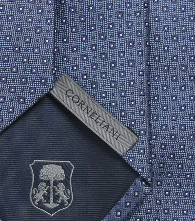 Corneliani Silk Jacquard Tie In Blue