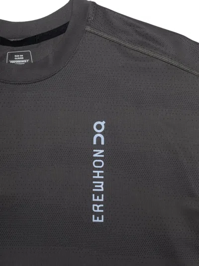 On X Erewh Logo-print Performance T-shirt In Gray