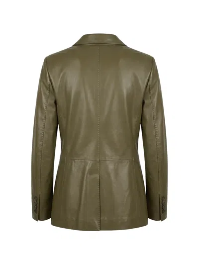 Tagliatore Leather Blazer In Multi