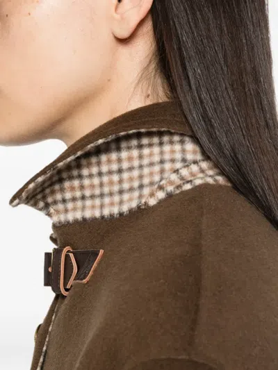 Sandro Giorjo Wool Double Faced Coat In Green