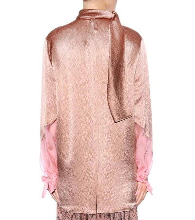 Shop Valentino Pussy-bow Blouse In Pink