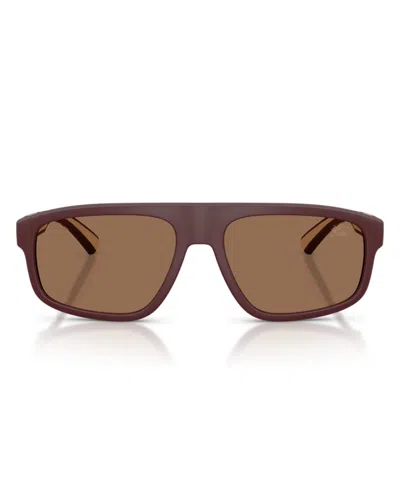 Burberry Knight Rectangular-frame Sunglasses In Burgundy