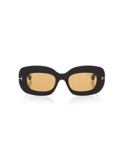 Tom Ford Islay 50mm Small Rectangular Sunglasses In Black Shiny