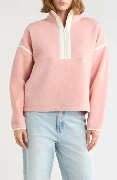 Thread & Supply Soft Fleece Half Zip Pullover In Neutral